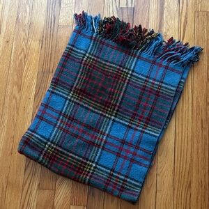 Cozy Blue and Red Plaid Holiday Throw